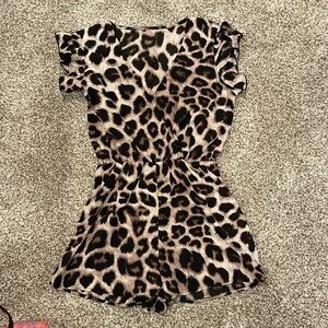 NWOT SHEIN Animal Print Ruffle Romper